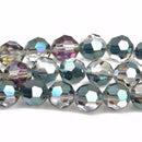 8mm NORTHERN LIGHTS Round Faceted Crystal Glass Beads, 1 strand, about 36 beads, bgl1579