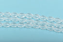 8mm Oval Rice Crystal Beads, Faceted CLEAR Transparent Glass Crystal Beads, 72 beads, bgl1585