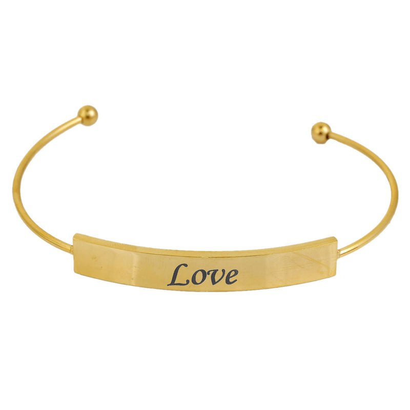 5 GOLD Stainless Steel Bangle Cuff Bracelet Blanks, can be engraved or stamped, fin0612