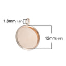 10 Rose Gold Round Circle CABOCHON SETTING Bezel Frame Charm Pendants (fits 12mm cabs), cho0165