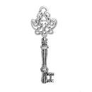 5 Fancy Silver KEY Charms, Antiqued Silver Metal fancy decorative styles, 1 of each, chs2704