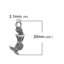 10 Silver MERMAID Charm Pendants, double sided mermaid design, chs2707