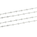 1 yard (3 feet) of STAINLESS STEEL CROSS Link Chain, fine chain, thin chain, links are 13mm x 5mm, fch0519