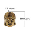 20 Antique Gold BUDDHA HEAD Metal Spacer Beads, 11mm, bme0391