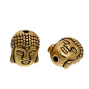 20 Antique Gold BUDDHA HEAD Metal Spacer Beads, 11mm, bme0391