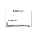 5 Bracelet Connectors, Stamped with I Love You To the Moon & Back Pendant Charms, silver links with 2 holes, 1-7/8" long chs2520