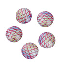 10 MERMAID Fish Scales Glass Dome Cabochons, Pink and Yellow, Round Glass Dome Seals Cabochons, 12mm  (about 1/2" diameter)  cab0520