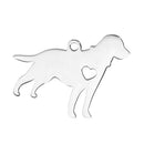 2 Stainless Steel LABRADOR RETRIEVER Charm Pendants, Dog Shape Charms, Design Metal Stamping Blanks 29x25mm, 15 gauge, CHS2714