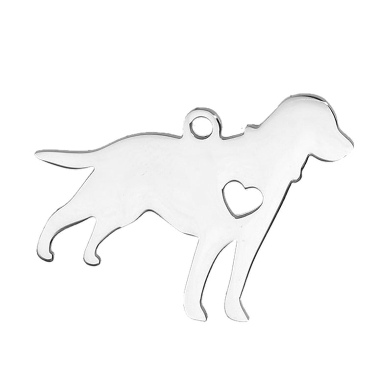 2 Stainless Steel LABRADOR RETRIEVER Charm Pendants, Dog Shape Charms, Design Metal Stamping Blanks 29x25mm, 15 gauge, CHS2714