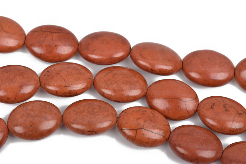 14x10mm BROWN Howlite Oval Beads, Puffy Oval Beads, full strand, 29 beads, how0630
