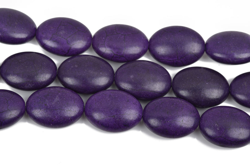10x8mm PURPLE Howlite Oval Beads, Puffy Oval Beads, full strand, 41 beads, how0641
