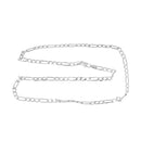 2 Bright Silver Plated FIGARO LINK CHAIN Necklaces, lobster clasp, 21-5/8" long fch0476
