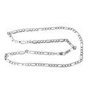 2 Silver Tone FIGARO LINK CHAIN Necklaces, lobster clasp, 21-1/2" long fch0477