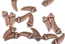 10 HORN or CLAW Tusk Charm Pendants, copper oxidized, 21x9mm, chc0054