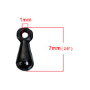 50 Gunmetal Black Metal FINIAL DROPS Tag Charms for necklace/bracelet ends 7x3mm, cho0156