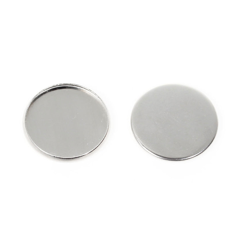 10 stainless steel cabochon bezel setting components, fits 20mm round inside bezel, fin0591