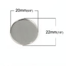 10 stainless steel cabochon bezel setting components, fits 20mm round inside bezel, fin0591