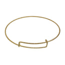 5 GOLD PLATED Bangle Charm Bracelet, fancy rope twist, adjustable expandable size, fits medium to large wrist, 16 gauge, 8-1/2" FIN0593