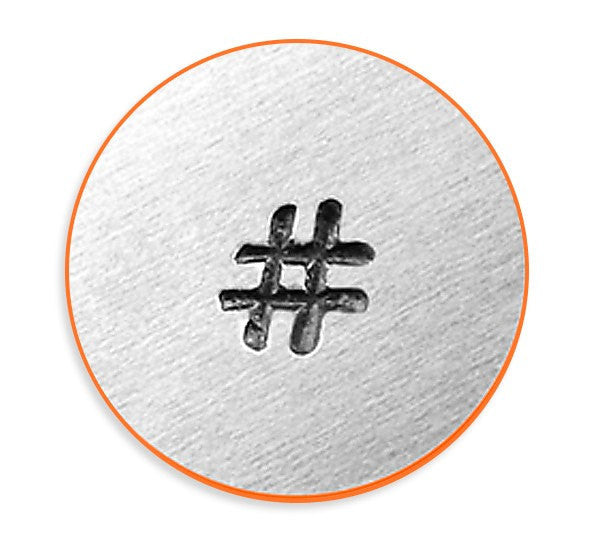 ImpressArt Metal Design Stamp,  3mm HASHTAG Number Sign, Number Symbol, Punctuation Stamps, tol0665