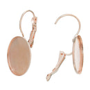 20 (10 pairs) rose gold plated cabochon bezel setting lever back earring components, fits 18x13mm OVAL inside tray fin0594