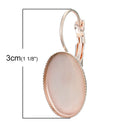 20 (10 pairs) rose gold plated cabochon bezel setting lever back earring components, fits 18x13mm OVAL inside tray fin0594
