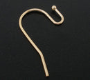 200 (100 pairs) rose gold plated earring blanks, Wire Fish Hook with Ball, French Hook, fin0595