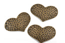4 Large Bronze Sideways HEART Connector Links, hammered oxidized metal, 47x32mm, chb0453