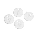 10 Letter F Alphabet Charms Silver Plated Monogram, double sided round disc letter charms, dot charms, 12mm, (1/2") chs2549