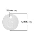 10 Letter G Alphabet Charms Silver Plated Monogram, double sided round disc letter charms, dot charms, 12mm, (1/2") chs2561