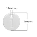 10 Letter I Alphabet Charms Silver Plated Monogram, double sided round disc letter charms, dot charms, 12mm, (1/2") chs2560