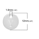 10 Letter Y Alphabet Charms Silver Plated Monogram, double sided round disc letter charms, dot charms, 12mm, (1/2") chs2545