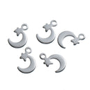 10 CRESCENT MOON and STAR Stainless Steel Charms, 11mm, chs2570