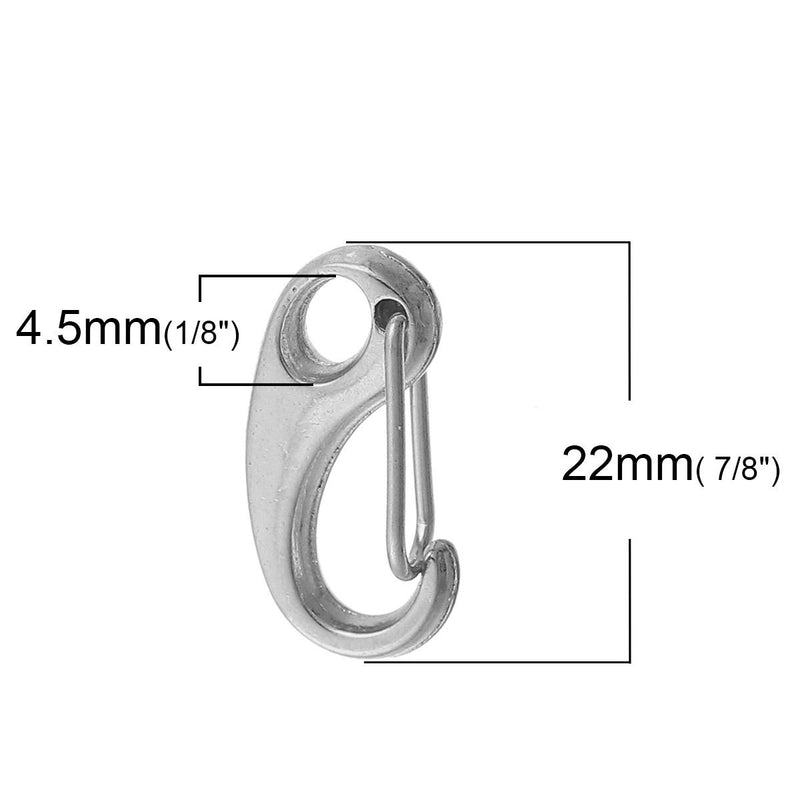 10 Silver Tone Metal Lobster Lever Clasps for Key Rings, Jewelry, Crafts, 22mm long, fcl0202