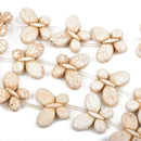 25x20mm WHITE Howlite Butterfly Charm Beads, full strand, 15 beads, how0561