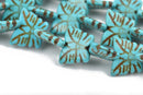 17mm TURQUOISE BLUE Howlite Butterfly Beads, full strand, 38 beads, how0564