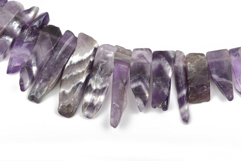 Natural DOGTOOTH AMETHYST Gemstone Stick Beads, 7/8" to 1-3/4" polished natural gemstone, purple, full strand,  about 35 beads,  gam0024