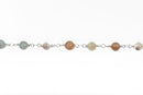 13 feet (4 meters) AMAZONITE GEMSTONE Rosary Chain, silver, 6mm round gemstone beads, fch0498