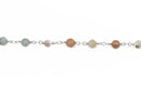 13 feet (4 meters) AMAZONITE GEMSTONE Rosary Chain, silver, 6mm round gemstone beads, fch0498