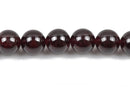 9mm Round Dark GARNET Beads, rootbeer color, full strand, about 43 beads, gga0012