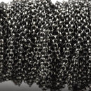 1 yard Gunmetal Rolo Chain, Round Rolo Links are 3mm, fch0500a