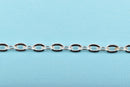 1 yard Silver Plated Oval Link Chain, Flat Oval Links are 6x3.5mm, fch0502