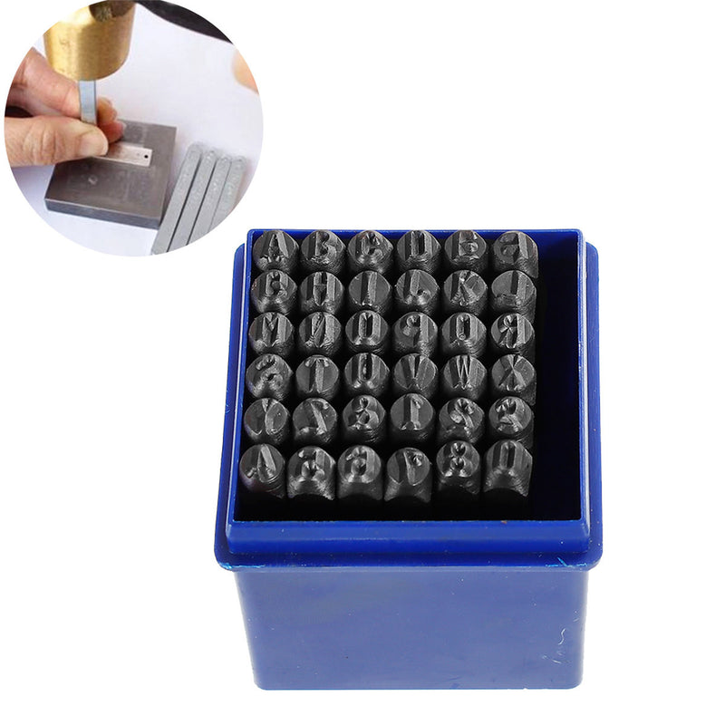 6mm SANS SERIF FONT Uppercase Alphabet Stamp Set, Number Set, '&' Symbol, Economy Metal Stamping Set, Letter Monogram Stamping Kit, tol0637