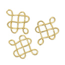 3 Gold Celtic Knot Charm Pendants, Infinity Knot Charms, Connector Links, 24x18mm, chg0524