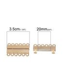 3 MAGNETIC Matte Light Gold Brass 6-strand Lock Connector Clasps, 35x22mm  for Multi Strand Bracelets and Necklaces, fcl0213