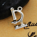 5 MICROSCOPE SCIENCE Charms, Microbiology Charms, Silver Tone Pewter Pendants, 19x12mm, chs2718