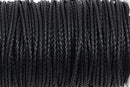 5mm BLACK Round Braided Licorice Leather, European Leather Cord, flexible, 1 yard (3 feet), Lth0007