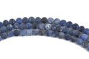 4mm SODALITE Round Gemstone Beads, FROSTED denim blue, white, grey, full strand, about 95 beads, gsd0009