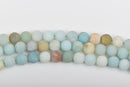 8mm AMAZONITE Round Gemstone Beads, FROSTED Matte Beads, full strand, about 42 beads, gaz0017