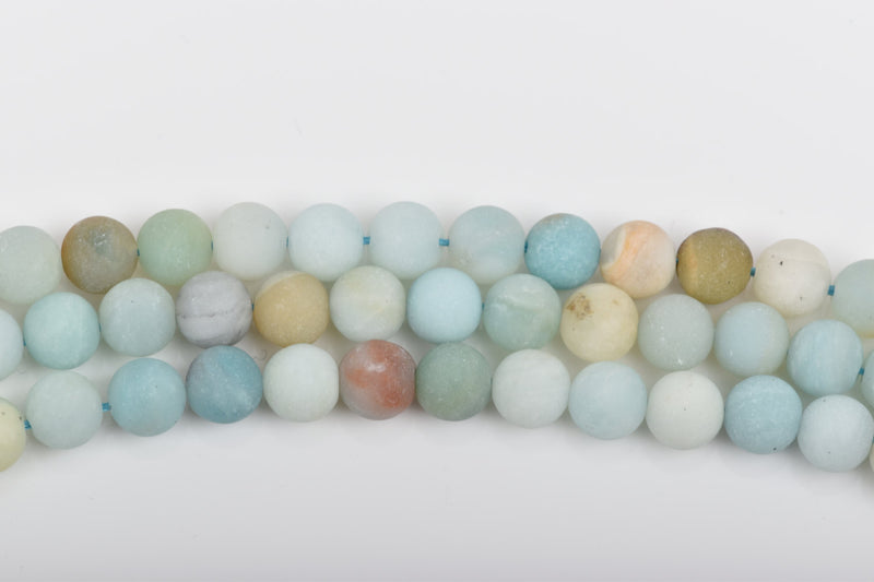 10mm AMAZONITE Round Gemstone Beads, FROSTED Matte Beads, full strand, about 37 beads, gaz0016