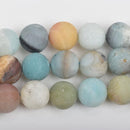 12mm AMAZONITE Round Gemstone Beads, FROSTED Matte Beads, full strand, about 31 beads, gaz0015